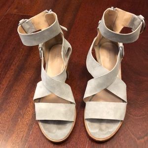 Rag and bone grey brushed leather sandals.
